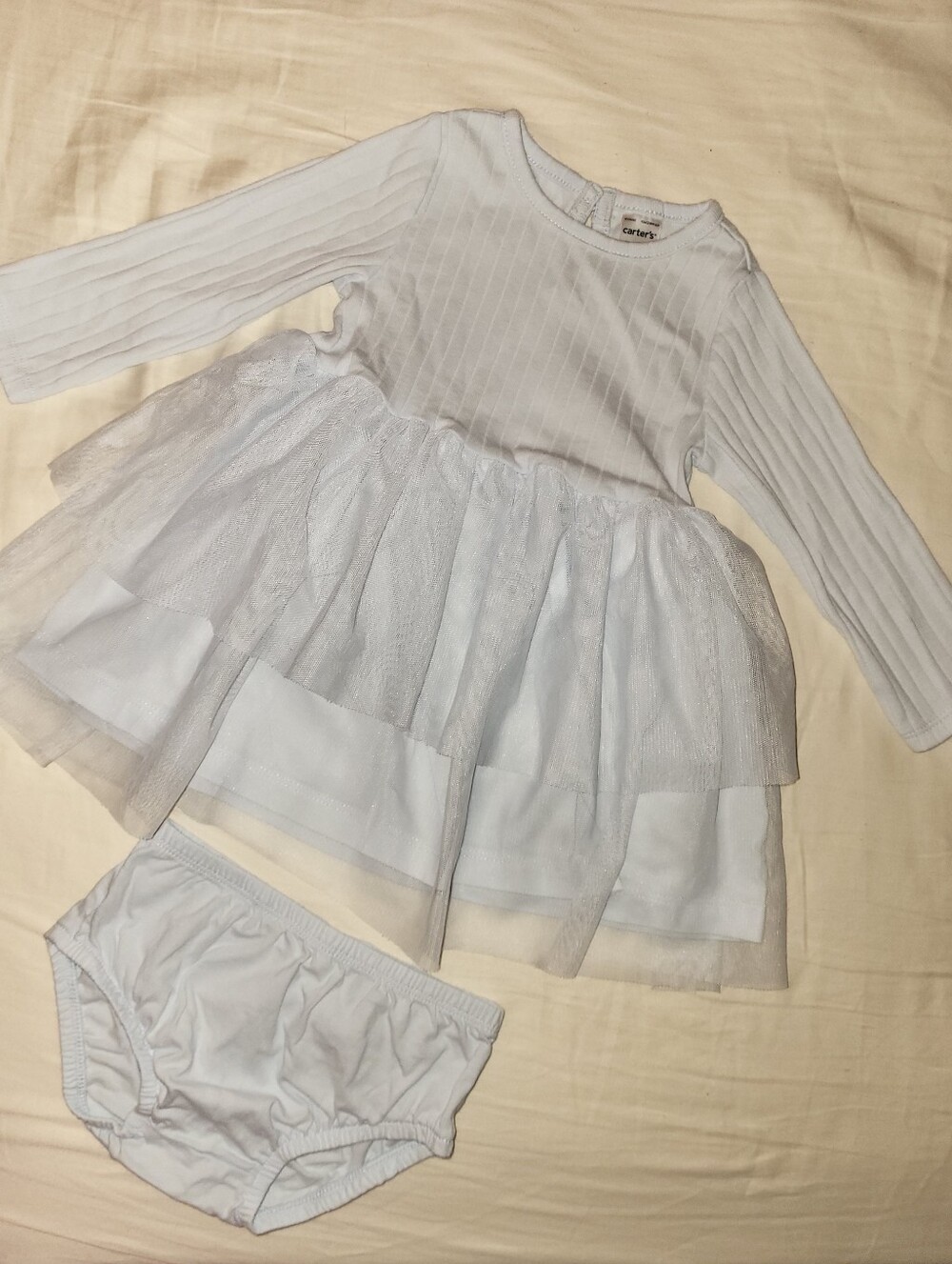 Carter's Baby Girl Ice Blue Long-Sleeve Tulle Dress Set NWOT, 12M